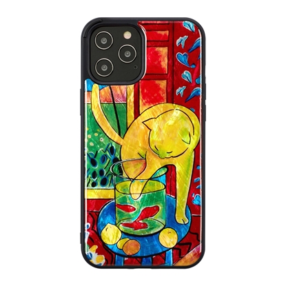 Изображение iKins case for Apple iPhone 12 Pro Max cat with red fish