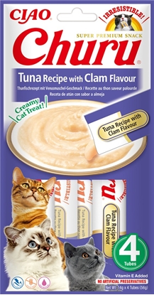 Изображение INABA Churu Tuna with clam flavour - cat treats - 4x14 g