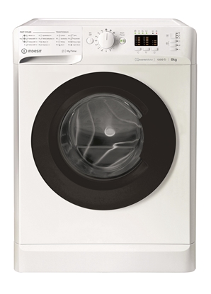 Attēls no INDESIT | Washing machine | MTWSA 61294 WK EE | Energy efficiency class C | Front loading | Washing capacity 6 kg | 1151 RPM | Depth 42.5 cm | Width 59.5 cm | Display | Big Digit | White