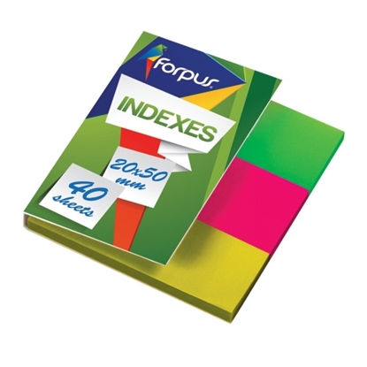 Attēls no Indexes Forpus, 20x50mm, 3 colors x 40 sheets, plastic (3x40)