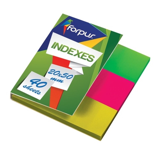 Изображение Indexes Forpus, 20x50mm, 3 colors x 40 sheets, plastic (3x40)