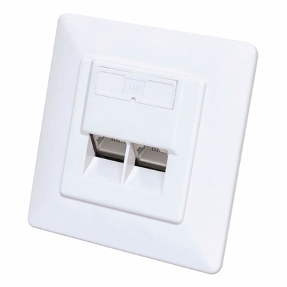 Picture of Intellinet 771900 socket-outlet 2 x RJ-45 White