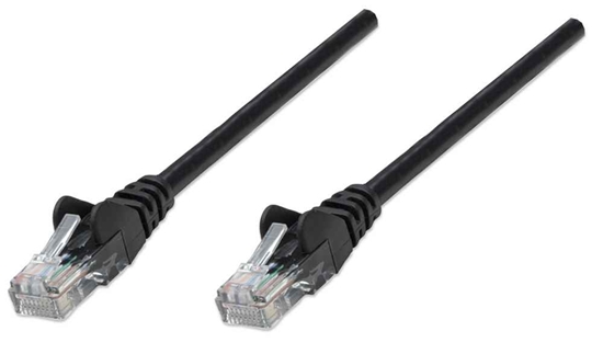 Picture of Intellinet Network Patch Cable, Cat5e, 3m, Black, CCA, U/UTP, PVC, RJ45, Gold Plated Contacts, Snagless, Booted, Lifetime Warranty, Polybag