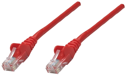 Attēls no Intellinet Network Patch Cable, Cat6A, 0.25m, Red, Copper, S/FTP, LSOH / LSZH, PVC, RJ45, Gold Plated Contacts, Snagless, Booted, Lifetime Warranty, Polybag