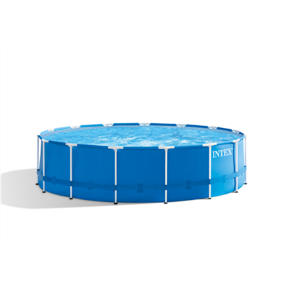 Изображение Intex | Metal Frame Pool Set with Filter Pump, Safety Ladder, Ground Cloth, Cover | Blue