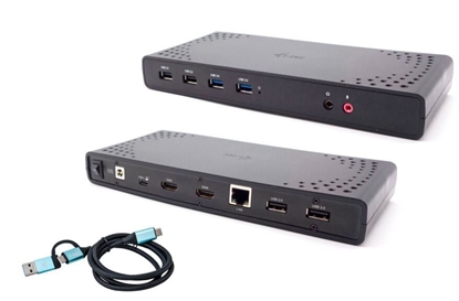 Изображение i-tec USB 3.0 / USB-C / Thunderbolt Dual Display Docking Station + Power Delivery 85W
