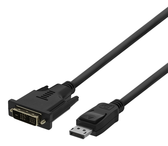 Изображение Kabelis DELTACO DisplayPort – DVI-D, 1080p 60Hz, 1m, juodas / DP-2010-K / 00110008