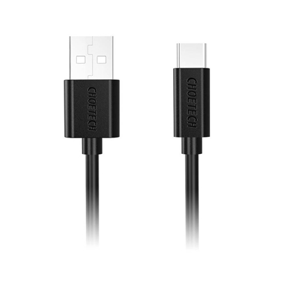 Изображение Kabel USB Choetech USB-A - USB-C 1 m Czarny (AC0002 BLACK)