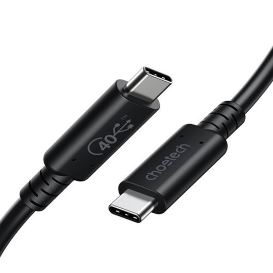 Picture of Kabel USB Choetech USB-C - USB-C 0.8 m Czarny (XCC-1028)