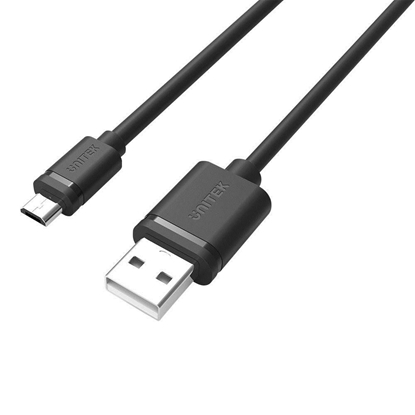 Attēls no Kabel USB Unitek USB-A - microUSB 1 m Czarny (Y-C451GBK)