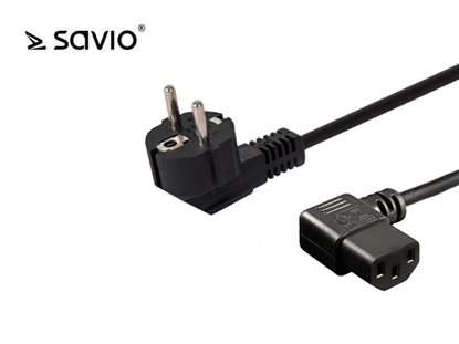 Изображение Kabel zasilający Savio CL-116 IEC C13 kątowy - C/F Schuko kątowy 1,8 M