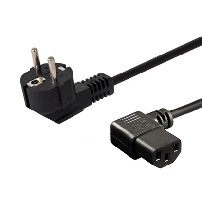 Изображение Kabel zasilający Schuko (M) kątowy - IEC C13, kątowy 1,8 CL-116