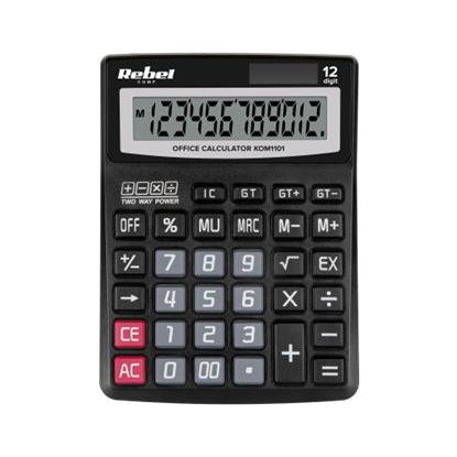 Picture of Kalkulators | 12 ciparu Liels Displejs | Cipara dzēšanas funkcija | Saules panelis