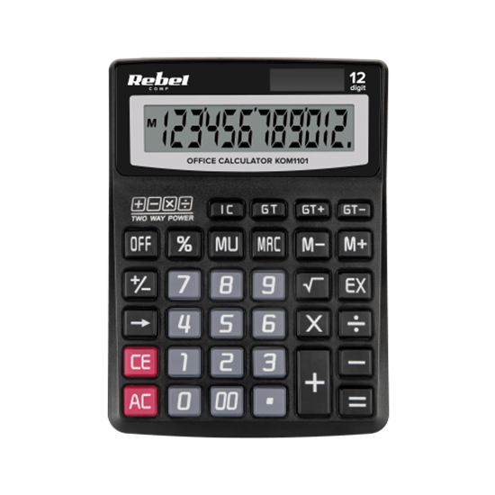 Изображение Kalkulators | 12 ciparu Liels Displejs | Cipara dzēšanas funkcija | Saules panelis