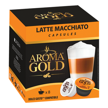 Изображение Kavos kapsulės AROMA GOLD Latte Macchiato,193,6g