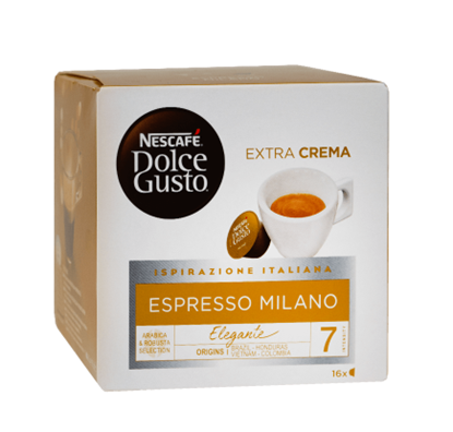 Изображение Kavos kapsulės NESCAFE DOLCE GUSTO Espresso Milano, 16 kaps., 99,2 g.