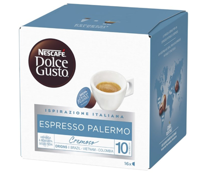 Изображение Kavos kapsulės NESCAFE DOLCE GUSTO Espresso Palermo, 16 kaps., 112 g.