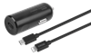 Picture of Auto įkroviklis DELTACO 12/24 V, 20W  su USB-C - iPhone Lightning 1m kabeliu, juodas / USBC-CAR124