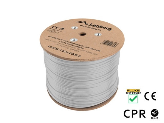 Изображение LANBERG CABLE UFTP CAT. 6A 305M WIRE CU LSZH GRAY