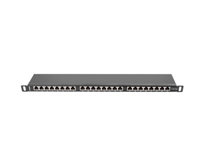 Attēls no LANBERG PATCH PANEL 24 PORT 0.5U CAT.5E FTP BLACK