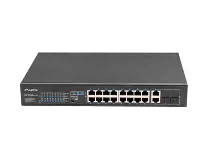 Picture of Lanberg Switch rack 19" POE+ 16x 100MB /2X COMBO GIGABIT ETHERNET 150W