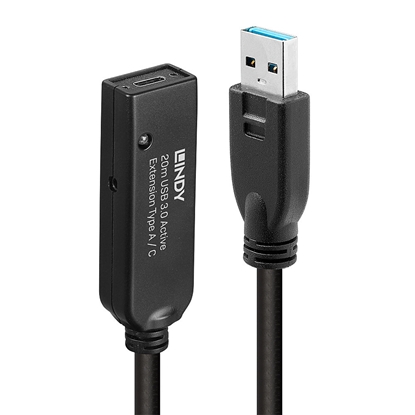 Picture of Lindy 43375 USB cable 20 m USB 3.2 Gen 1 (3.1 Gen 1) USB A Black