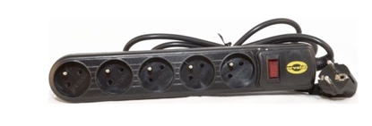 Attēls no Listwa zasilajca Orvaldi ORV-5 przeciwprzepiciowa 5 gniazd 3 m czarna (AP5-3M)