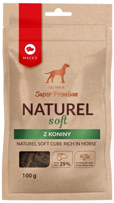 Attēls no MACED Naturel soft cube rich in horse - Dog treat - 100g