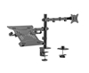 Picture of Monitora stiprinājums Gembird Adjustable Desk Mount with Monitor Arm and Notebook Tray 