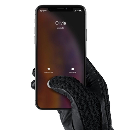 Изображение Mujjo Leather Crochet Touchscreen Gloves Size 8.5