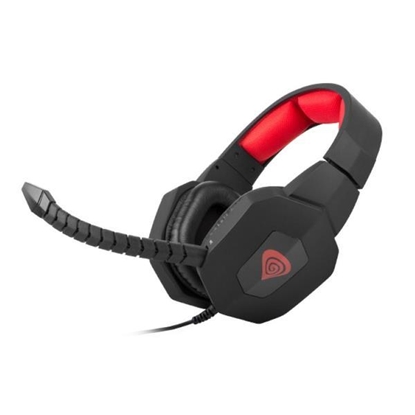 Picture of Natec Genesis H59 Gaming Headphones With Detachable Microphone and Audio Adapter Black-Red