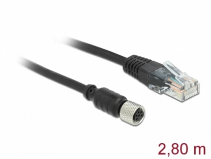 Attēls no Navilock Connection Cable M8 female serial waterproof to RJ45 male 2.8 m