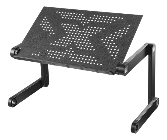 Изображение Nešiojamojo kompiuterio stovas DELTACO OFFICE mobilus, reguliuojamo aukščio, juodas / DELO-0305
