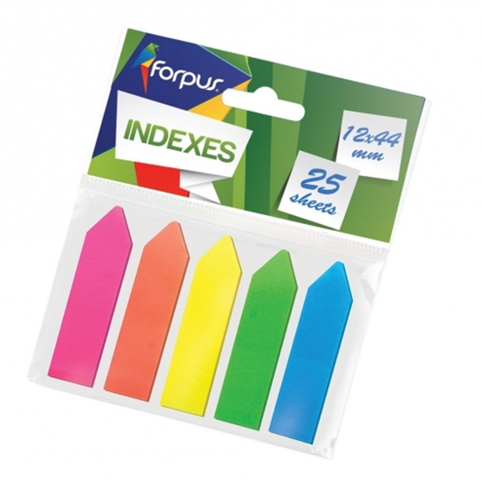 Picture of Paper-index Forpus, 12x44mm, Assorti, Plastic, arrows (5x25) 0718-105