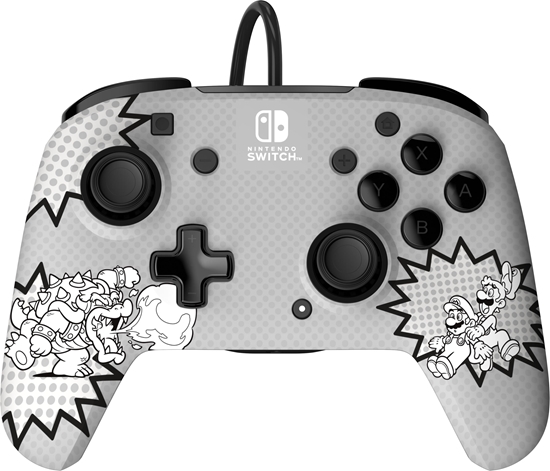 Picture of PDP REMATCH: Comic Attack Black, Grey, White USB Gamepad Analogue / Digital Nintendo Switch, Nintendo Switch OLED