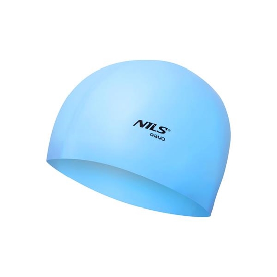 Picture of PELDCEPURE NQC SOLID COLOR BL01 LIGHT BLUE SILICONE SWIMMING CAP NILS AQUA