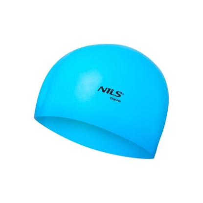 Picture of PELDCEPURE NQC SOLID COLOR BL02 BLUE SILICONE SWIMMING CAP NILS AQUA