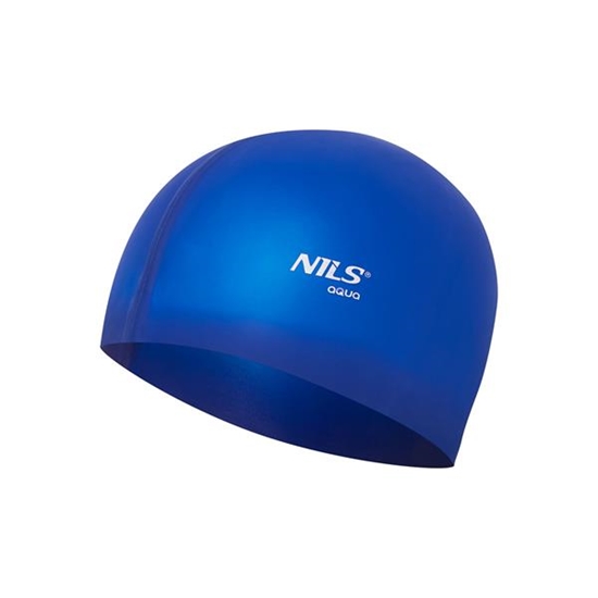 Picture of PELDCEPURE NQC SOLID COLOR BL04 DARK BLUE SILICONE SWIMMING CAP NILS AQUA