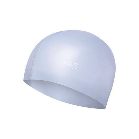 Picture of PELDCEPURE NQC SOLID COLOR SL01 GRAY SILICONE SWIMMING CAP NILS AQUA