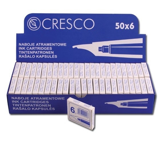 Picture of Pen Ink Cartridges Cresco, Short, Blue (6 pcs.) 1223-005