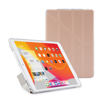 Attēls no Pipetto iPad 10.2" Metallic Origami case with TPU back - Rose Gold