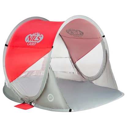 Picture of Pludmales telts NC3142 RED-GREY POP UP BEACH TENT NILS CAMP