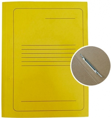 Picture of Project File A4 cardboard Smiltainis with metal clip, with print yellow