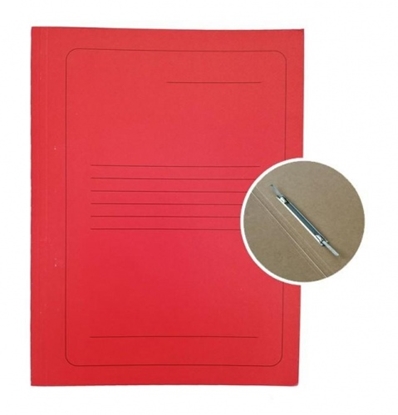 Picture of Project File A4 cardboard Smiltainis with metal clip, with print red