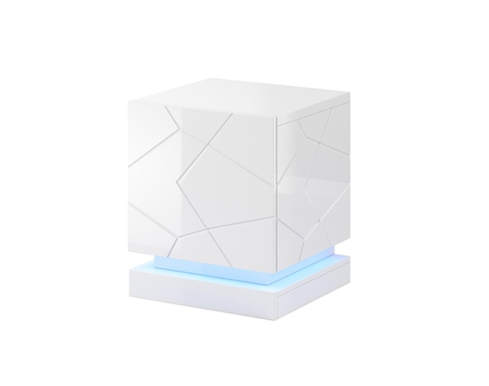 Picture of QIU bedside table 2 pcs. 46x41.5x53 cm white glossy/white glossy