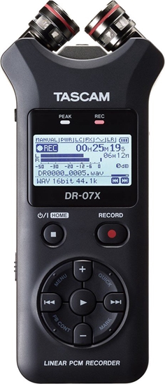 Picture of Rejestrator Tascam Tascam DR-07X - Przenośny rejestrator cyfrowy z interfejsem USB, zapis na karcie pamięci microSD