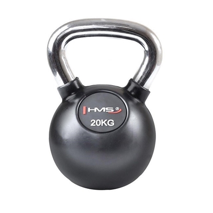Attēls no Rubber kettlebell with chrome-plated handle 20 kg HMS KGC20