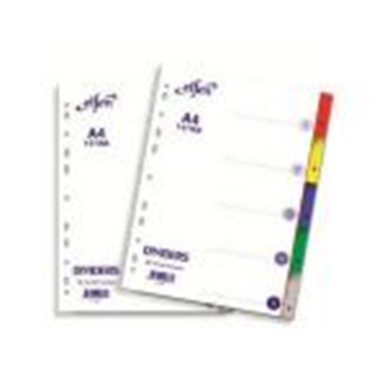 Picture of Sadalītājs A4/1-5,  PP krāsains ar numerāciju Elfen