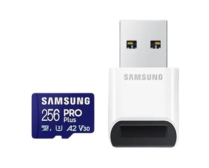 Attēls no Atmiņas karte Samsung microSDXC 256GB Pro Plus + USB Adapter