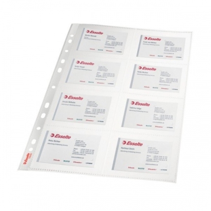 Изображение Sleeve Esselte, A4, 105 microns, for business cards, 8 pockets 10pcs. 0810-004